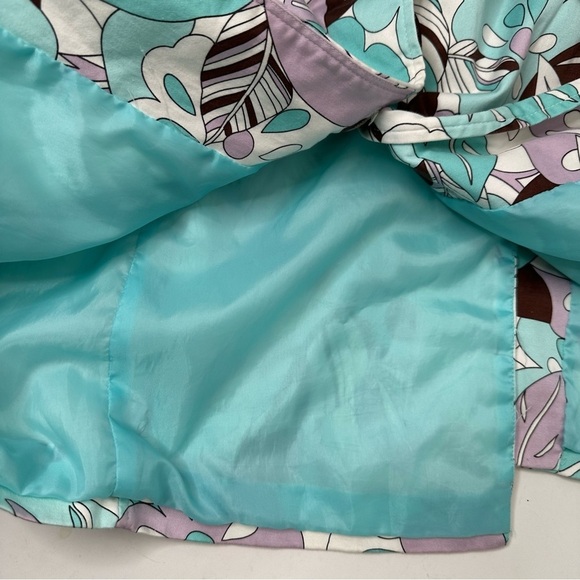 Chadwick's Vtg 70's Retro Styled Blue Floral Presley Long Button 4P Blazer - Picture 9 of 15